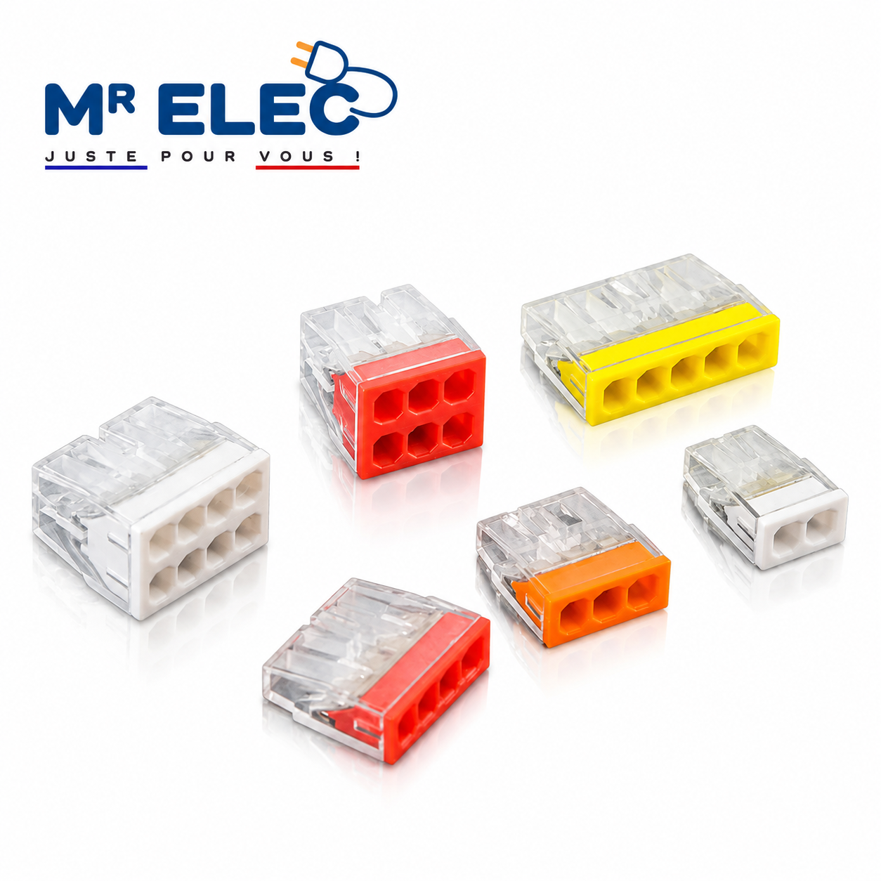 Borne de Connexion Rapide 2 Entrées — Kit 100 (Fil Rigide)