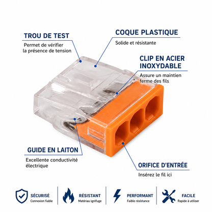 Kit Bornes de Connexion Rapides 300 Pièces — Pack Chantier