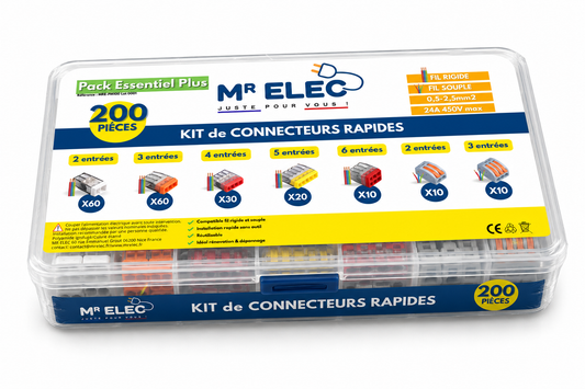 Kit Bornes de Connexion Rapides 200 Pièces — Pack Essentiel Plus
